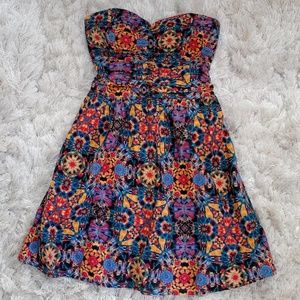 Colorful Bohemian Geometric Strapless Tunic​ Women’s size small